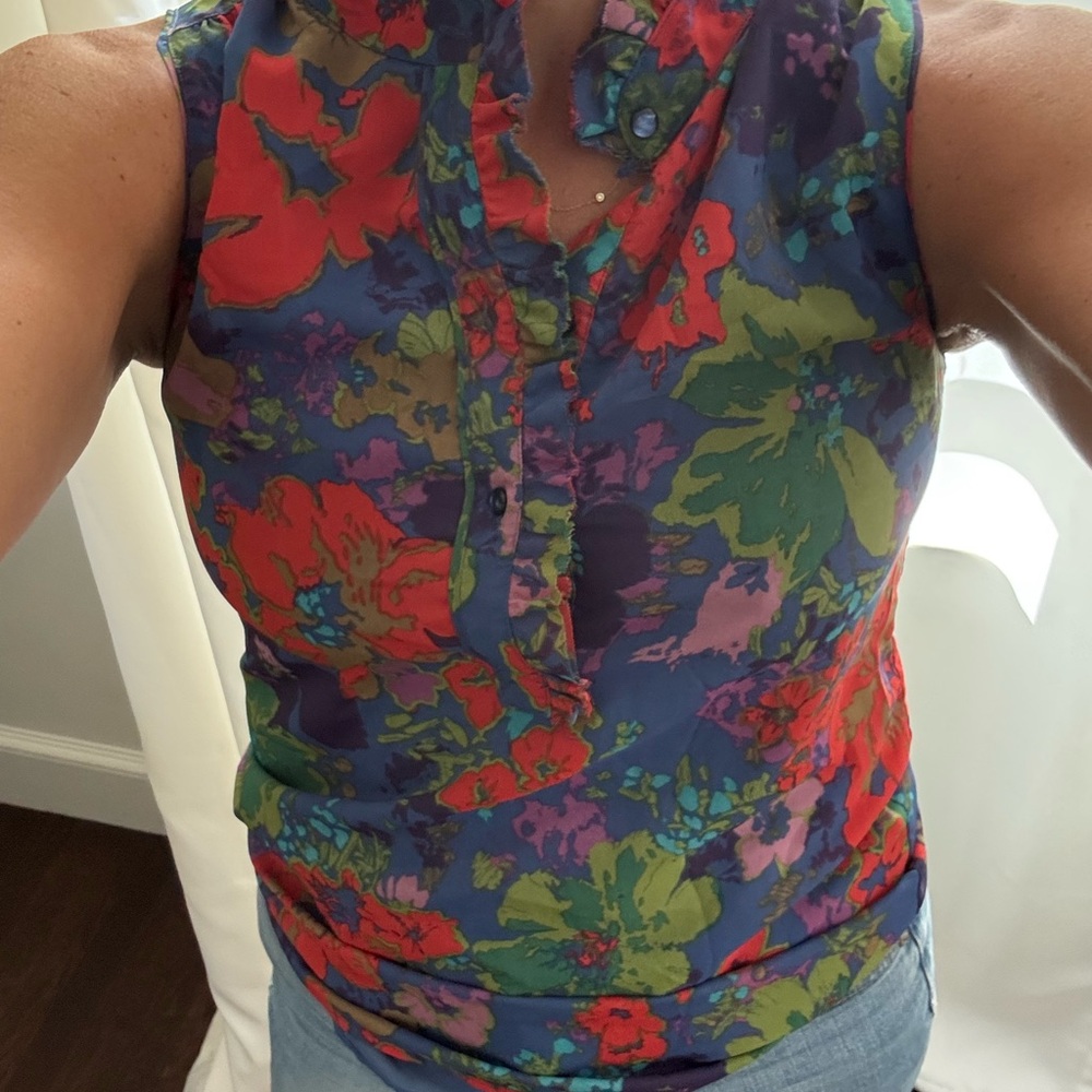 Jcrew Floral Sleeveless Top